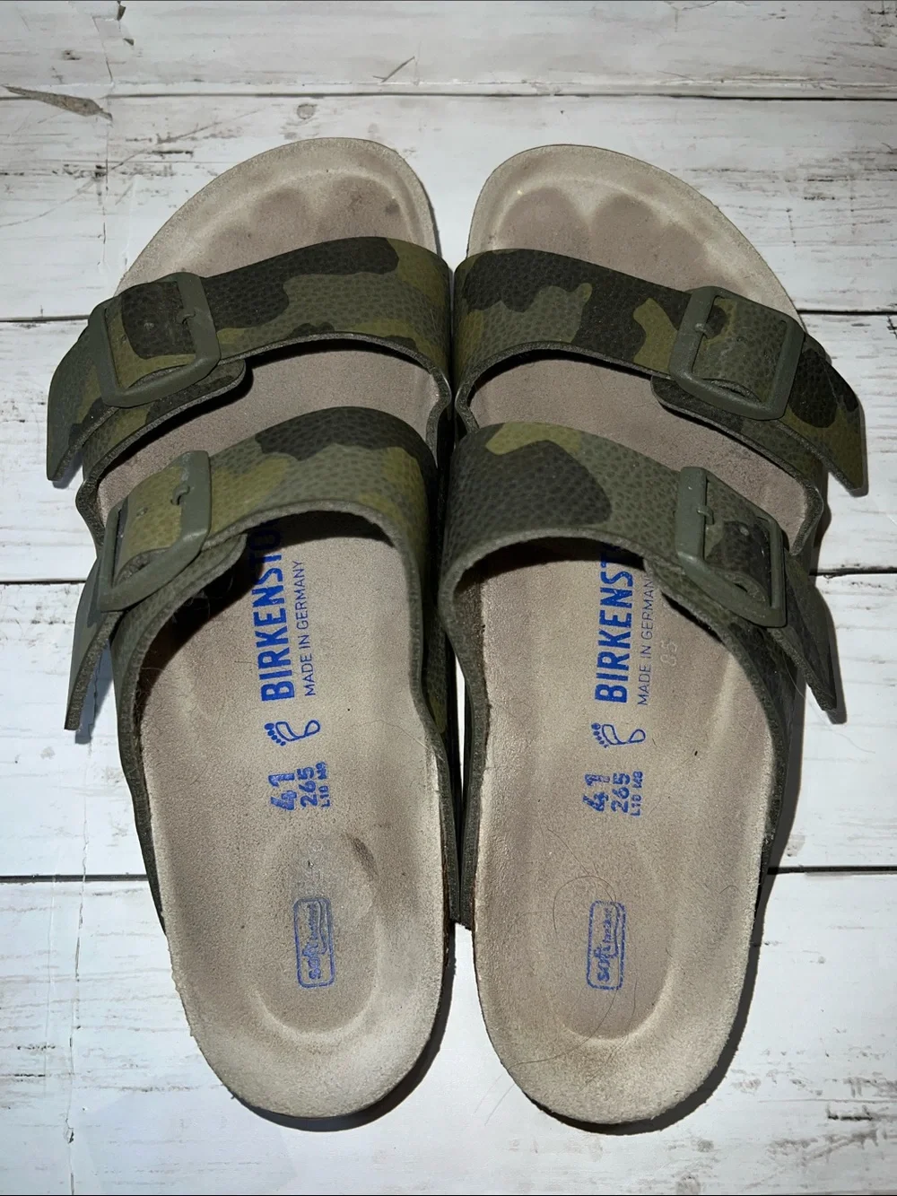 Birkenstock Womens Arizona Camo Green Sz 41 Women’s 10 - Picture 4 of 6